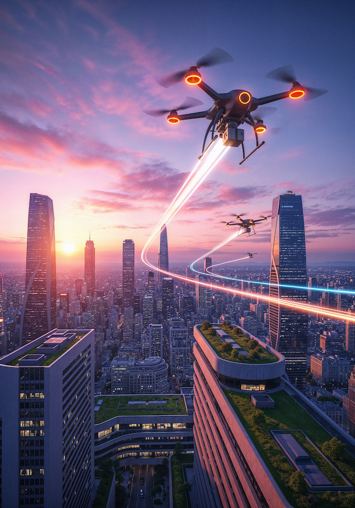 drones-futuristic-cityscape-sunset_2 drones-futuristic-cityscape-sunset_2