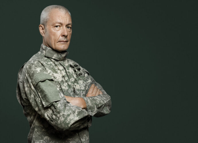Male soldier in a uniform portrait
